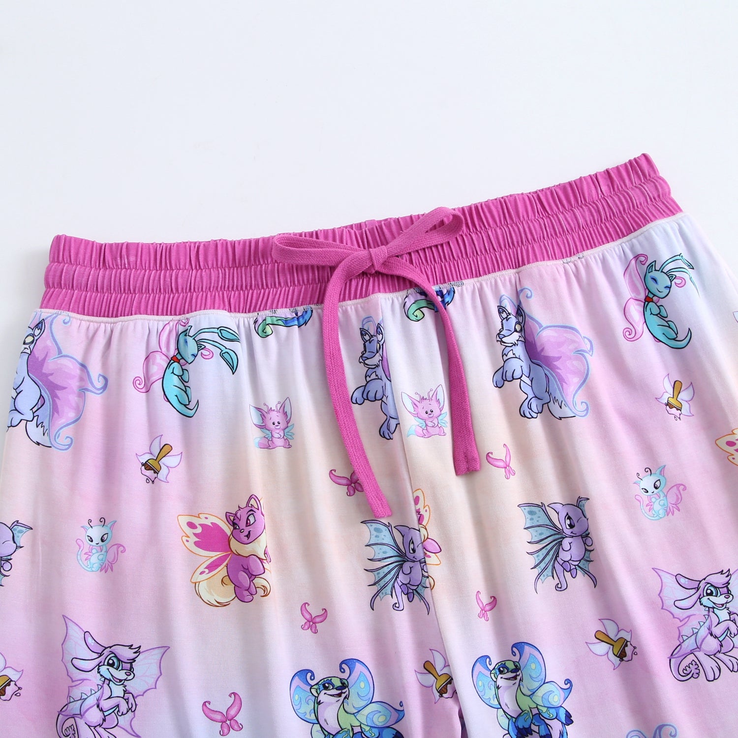Women's Neopets Faerie Tencel Modal joggers with a pink drawstring waist.