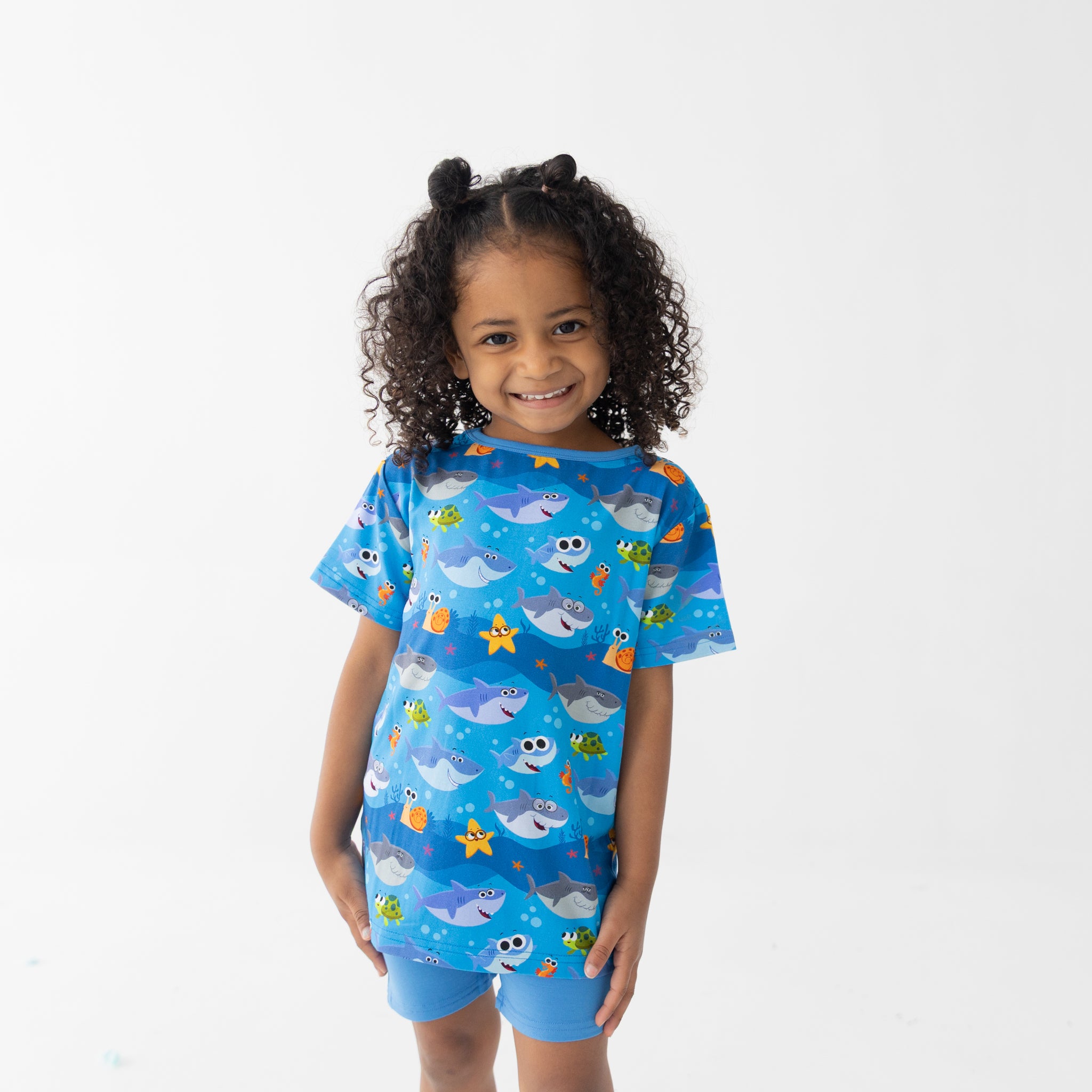 T-shirt and Biker Short Set - Super Simple™ Baby Shark - Tencel™ Modal