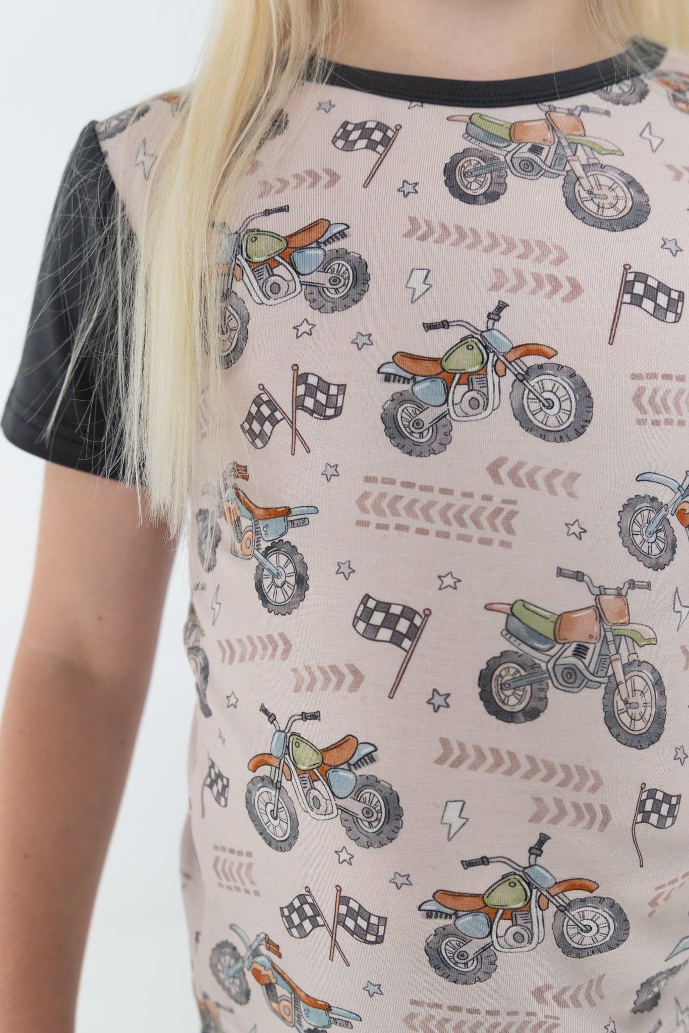 T-shirt + Biker Short Set - Dirt Bike - Tencel Modal