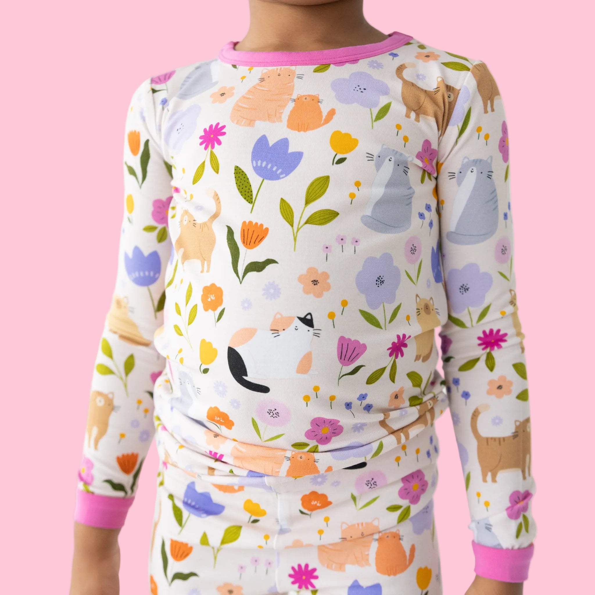 Classic Fit PJ Set - Pretty Kitty - Tencel Modal