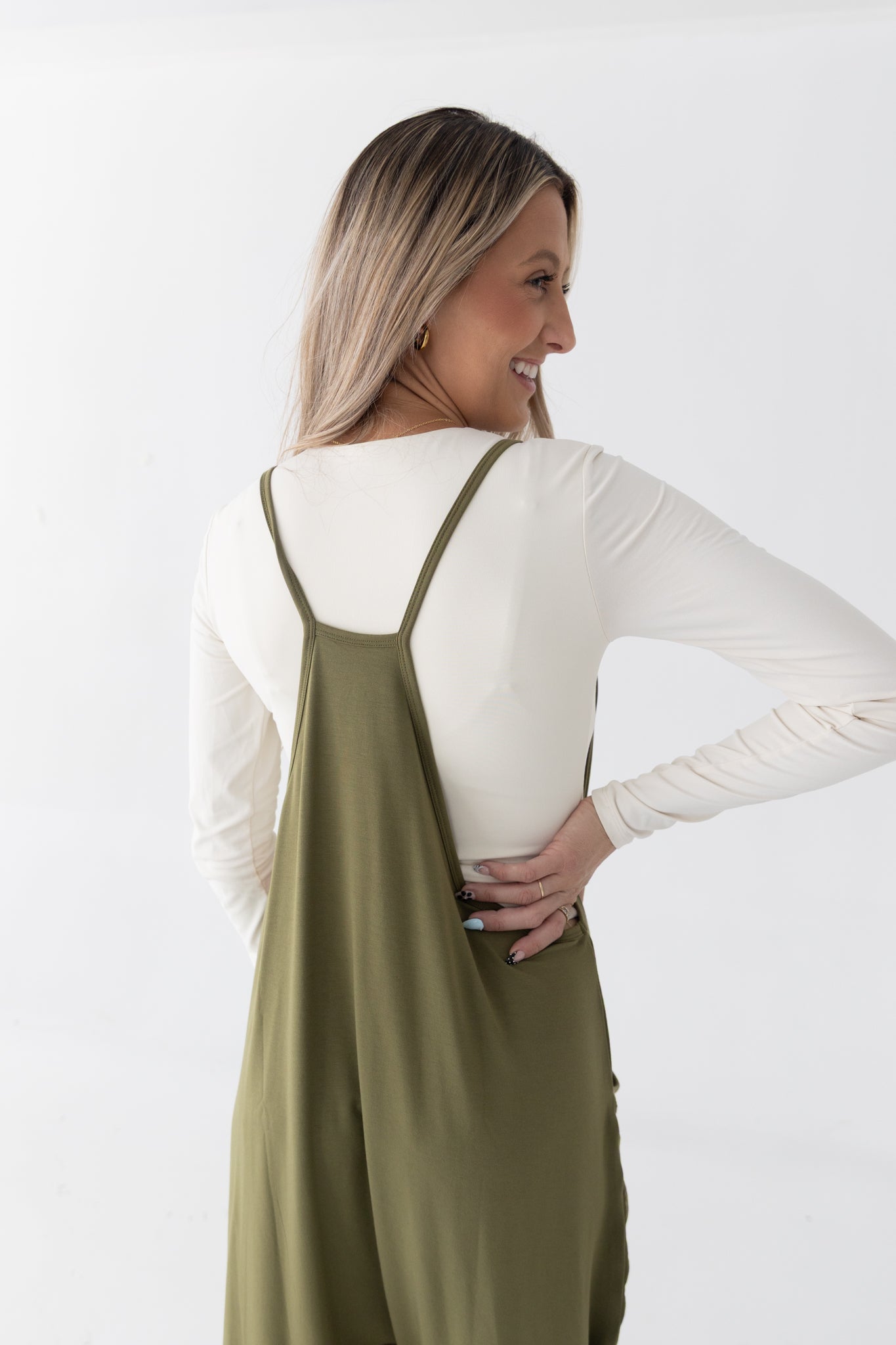 Adult Overalls - Olive - Ploom Collective - Tencel Modal