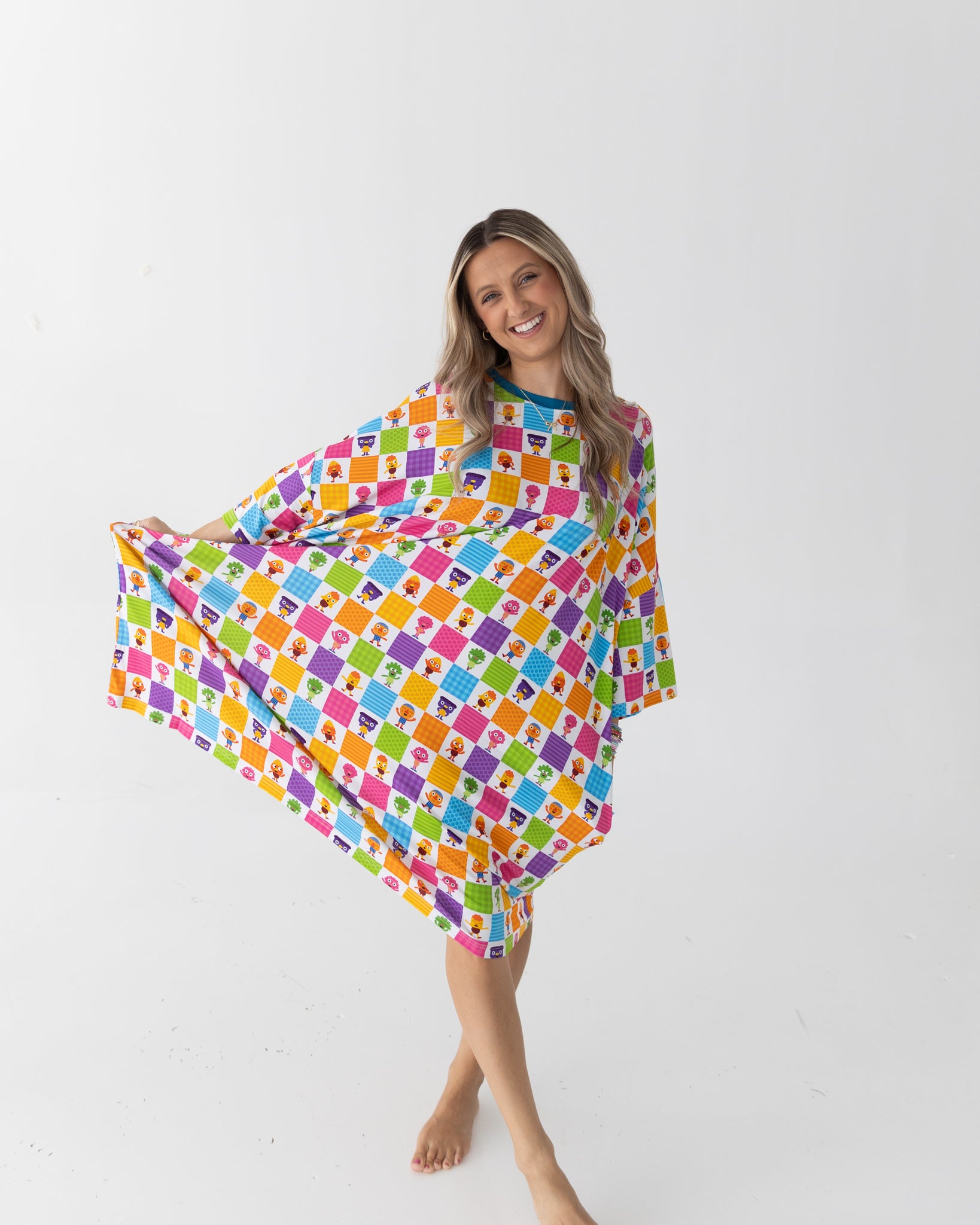 Adult Mega Sleep Tee - Super Simple™ Noodle & Pals - If You're Happy - Tencel Modal