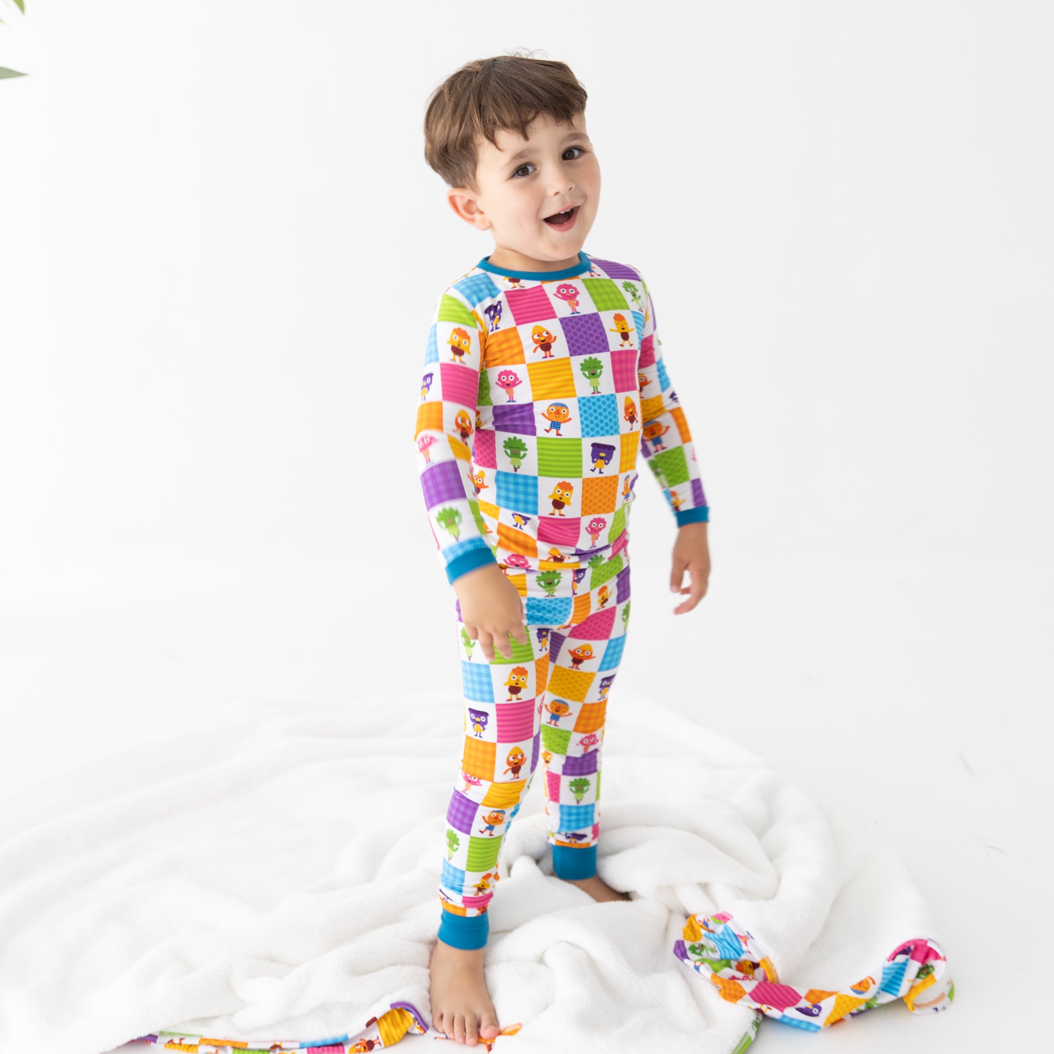 Classic Fit PJ Set - Super Simple™ Noodle & Pals - If You're Happy - Tencel Modal