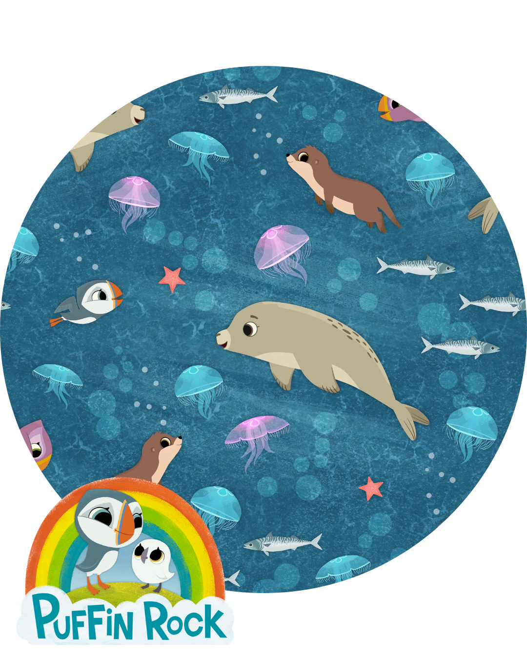 PREORDER - SHIPS DECEMBER - Couch Plushy - Puffin Rock™  Silky's Sea Story - Tencel Modal
