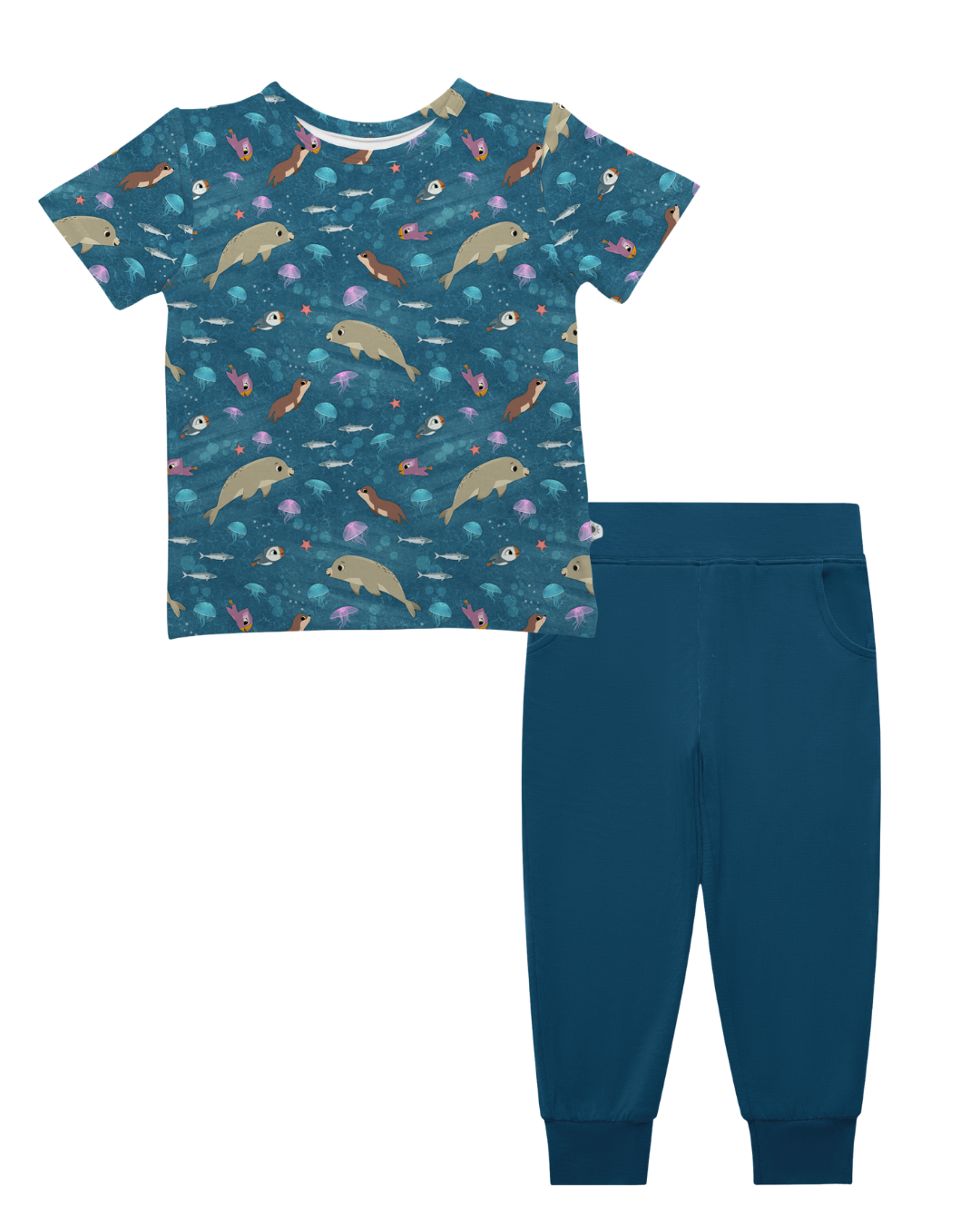 PREORDER - SHIPS DECEMBER - T-shirt & Jogger Set - Puffin Rock™  Silky's Sea Story - Tencel Modal