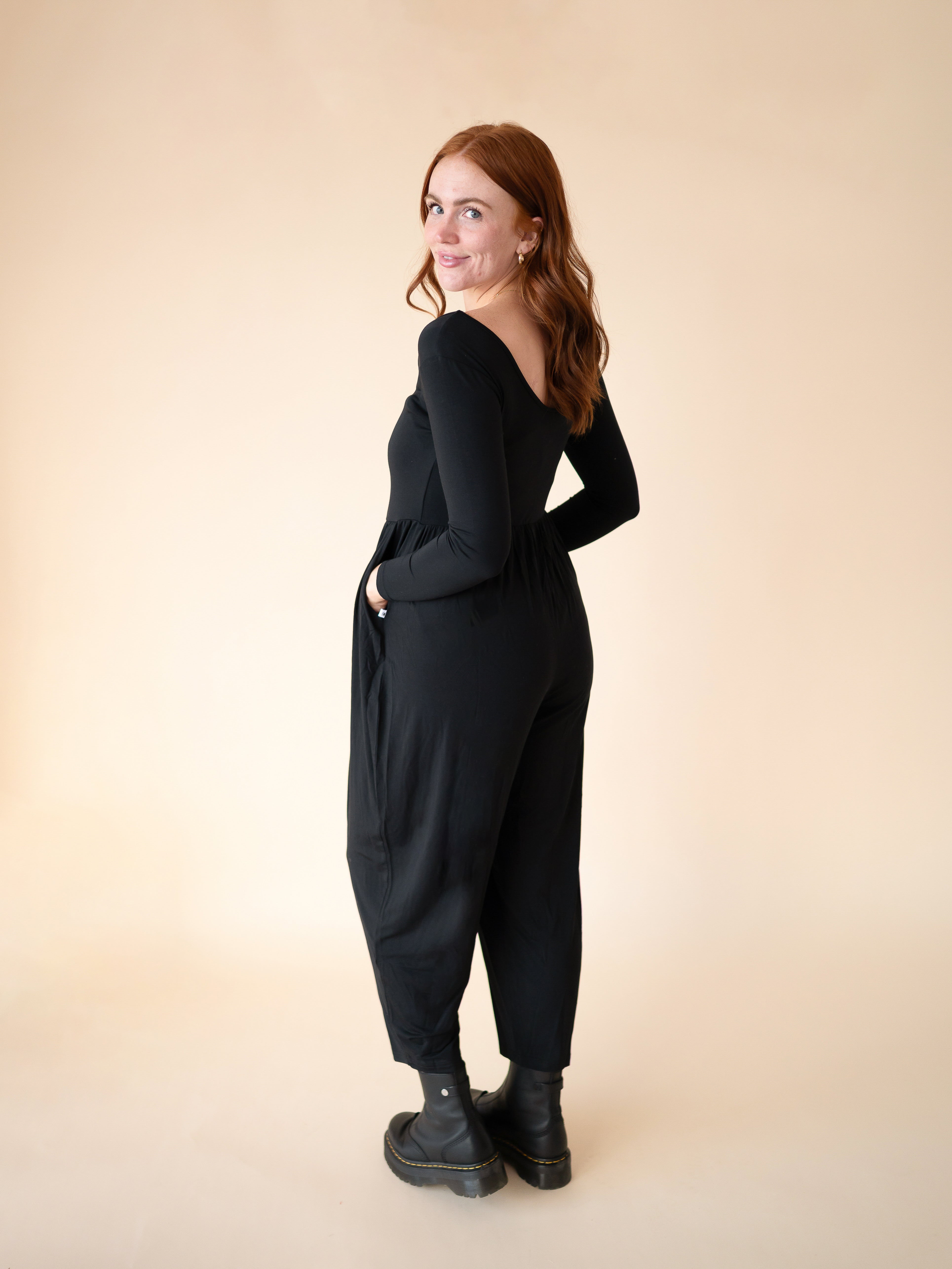 Adult Long Sleeve Romper - Obsidian | Ploom Collective Adult Long Sleeve Romper - Obsidian | Ploom Collective