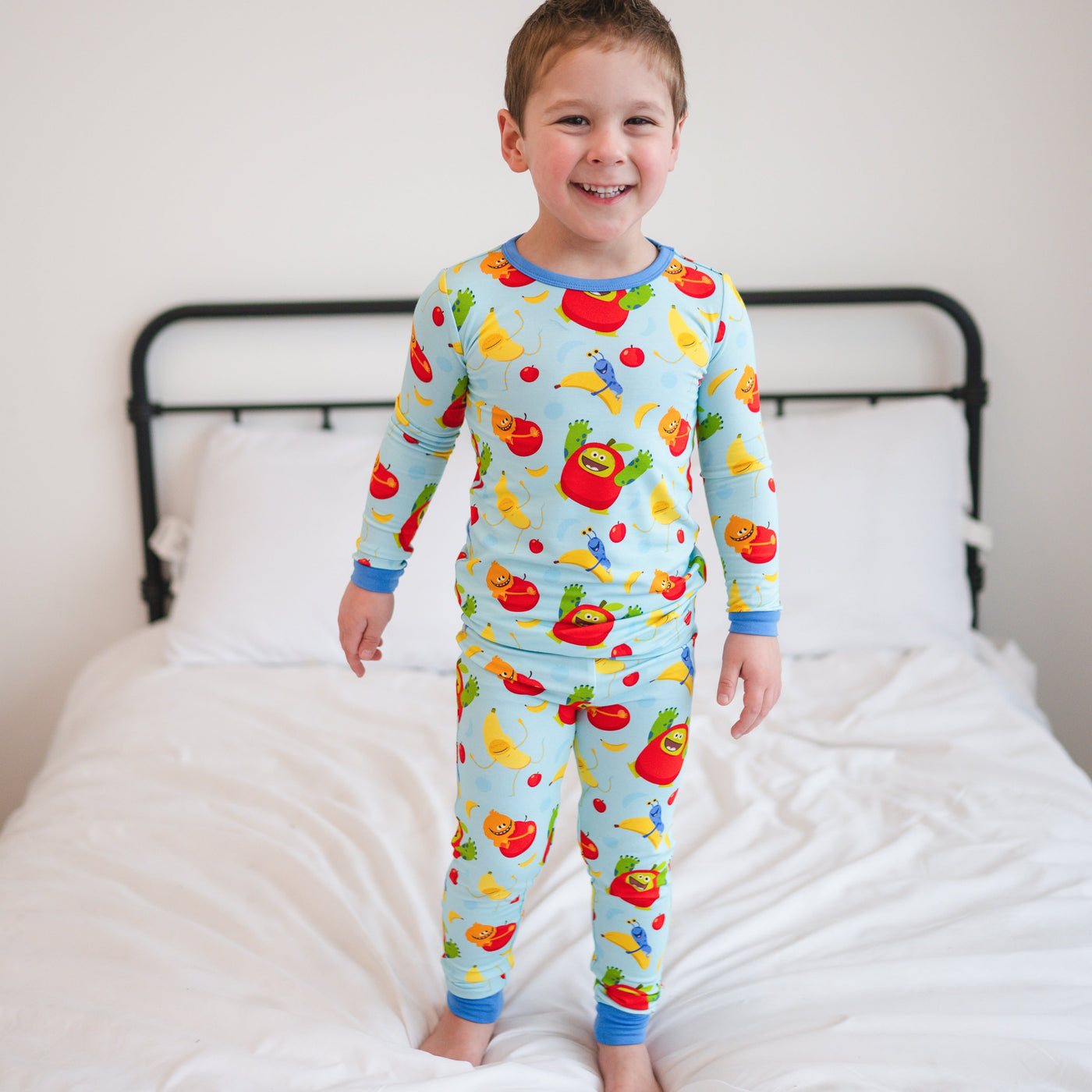 Classic PJ Set - Super Simple™ Apples & Bananas - Tencel™ Modal lifestyle image