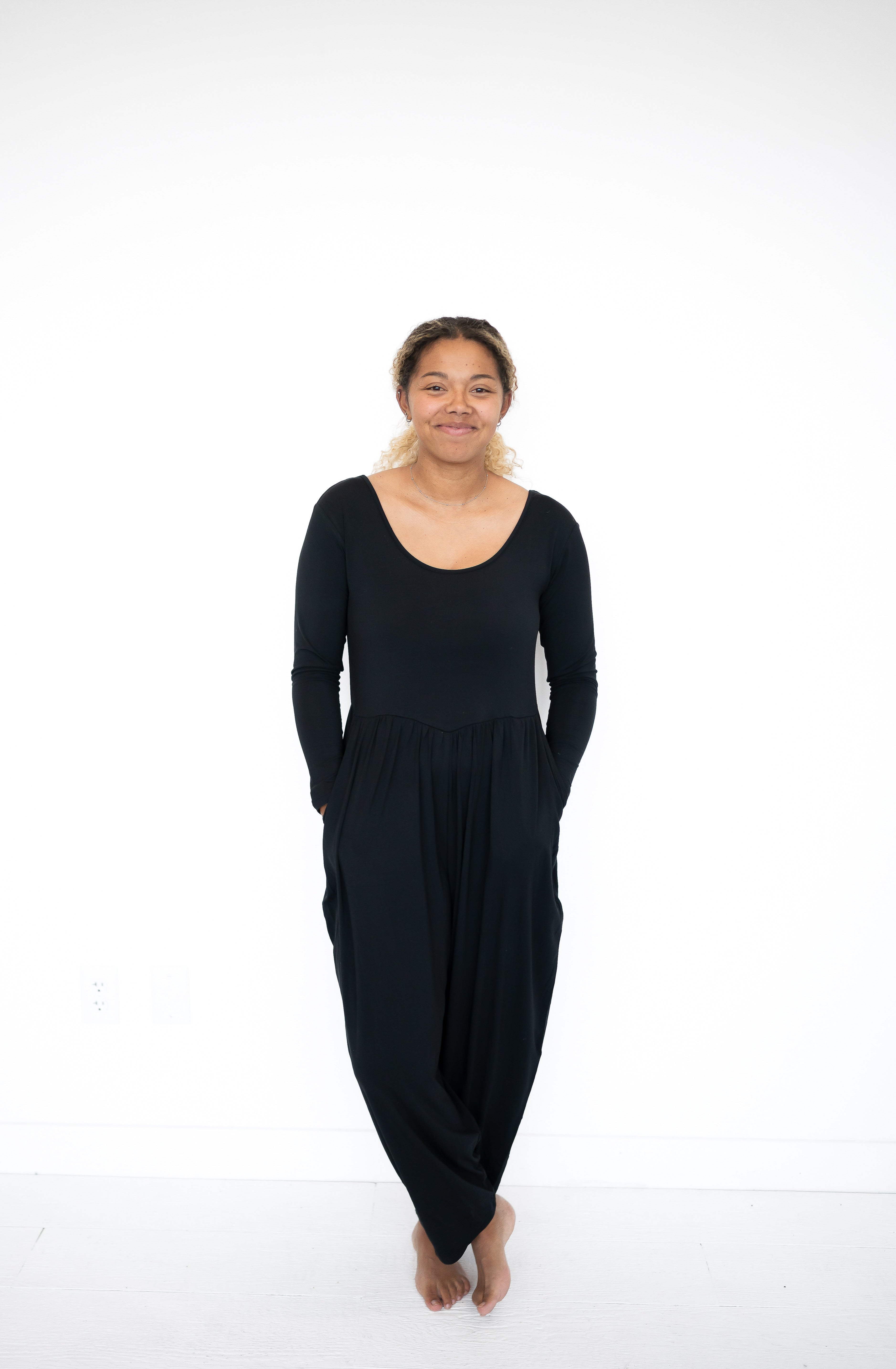 Adult Long Sleeve Romper - Obsidian | Ploom Collective Adult Long Sleeve Romper - Obsidian | Ploom Collective