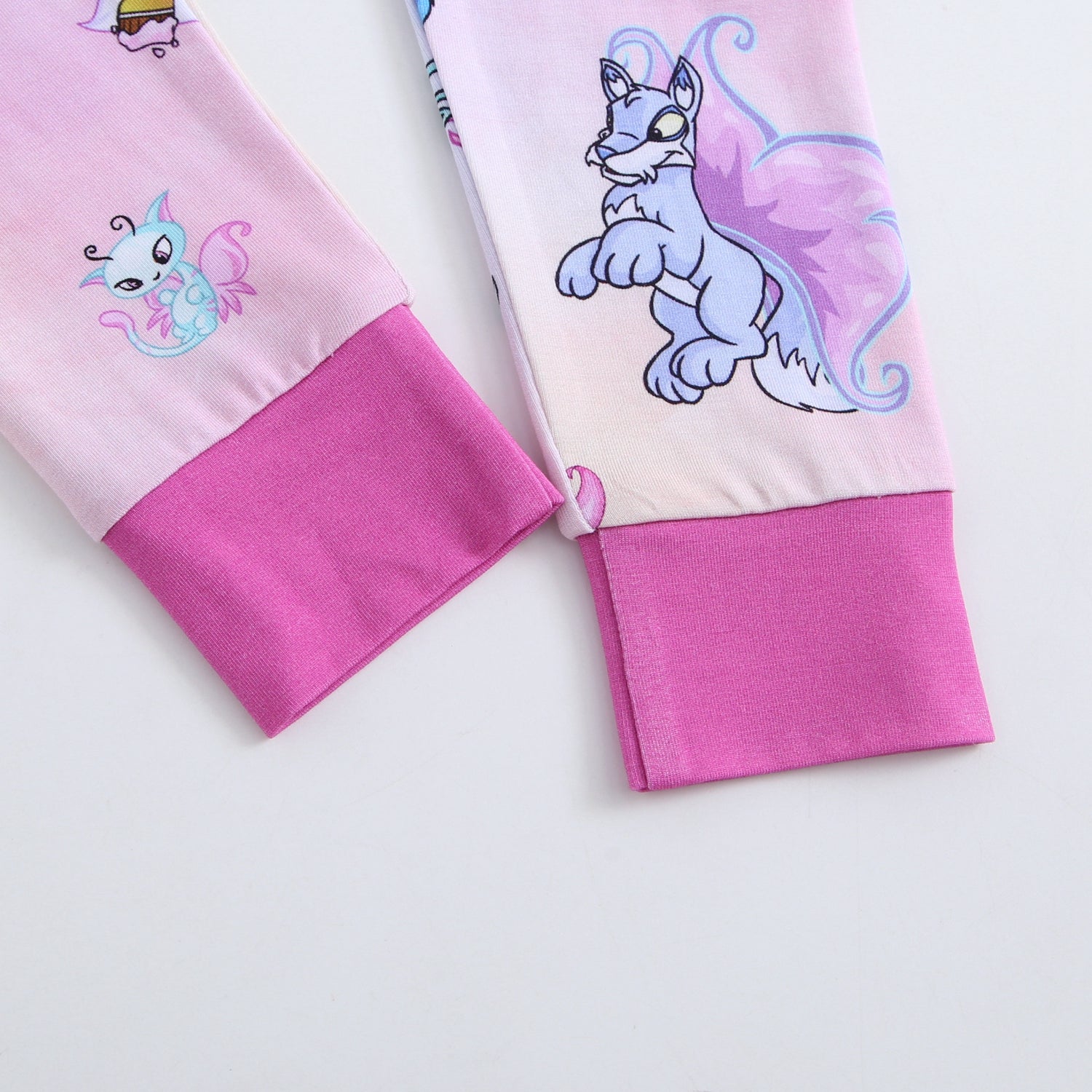 Neopets Tencel Modal PJ set with faerie cat and wolf prints.