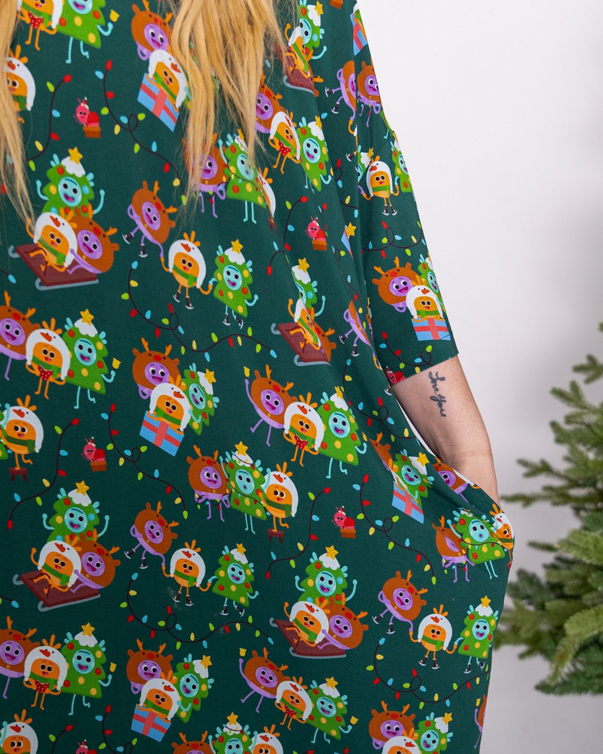 Adult Mega Sleep Tee - Super Simple Christmas - Tencel Modal lifestyle image