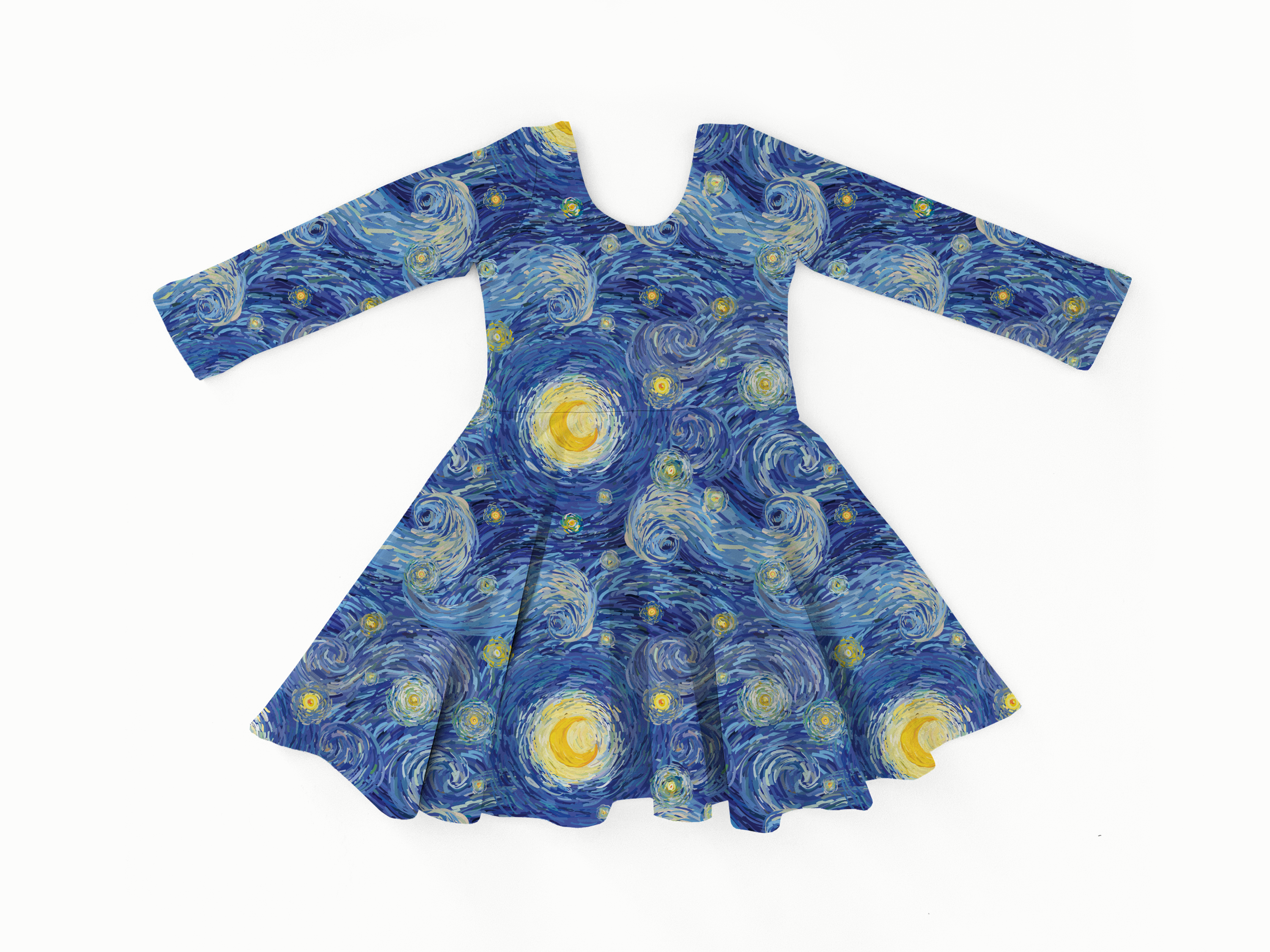 PREORDER - SHIPS DECEMBER - Long Sleeve Dress - Happy Starry Day - Tencel Modal