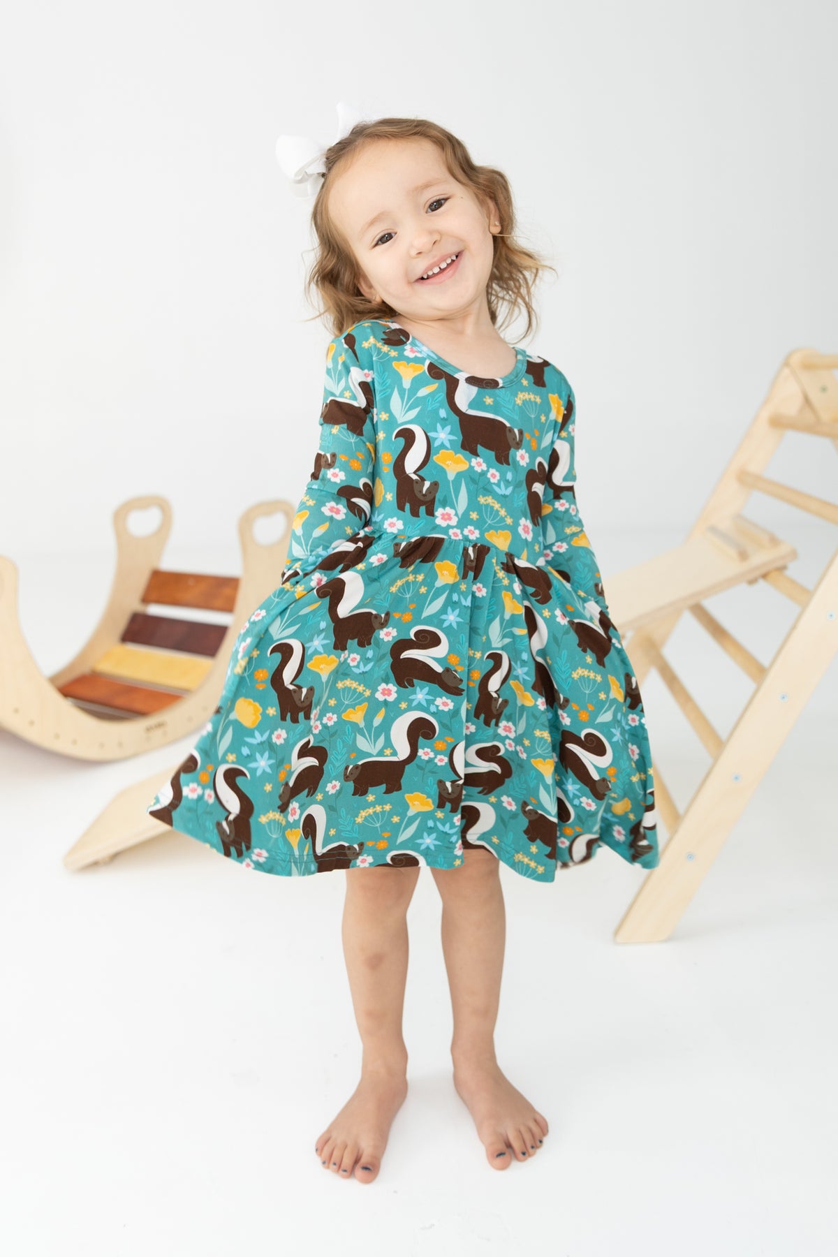 Long Sleeve Dress - Stinky Skunk - Tencel Modal