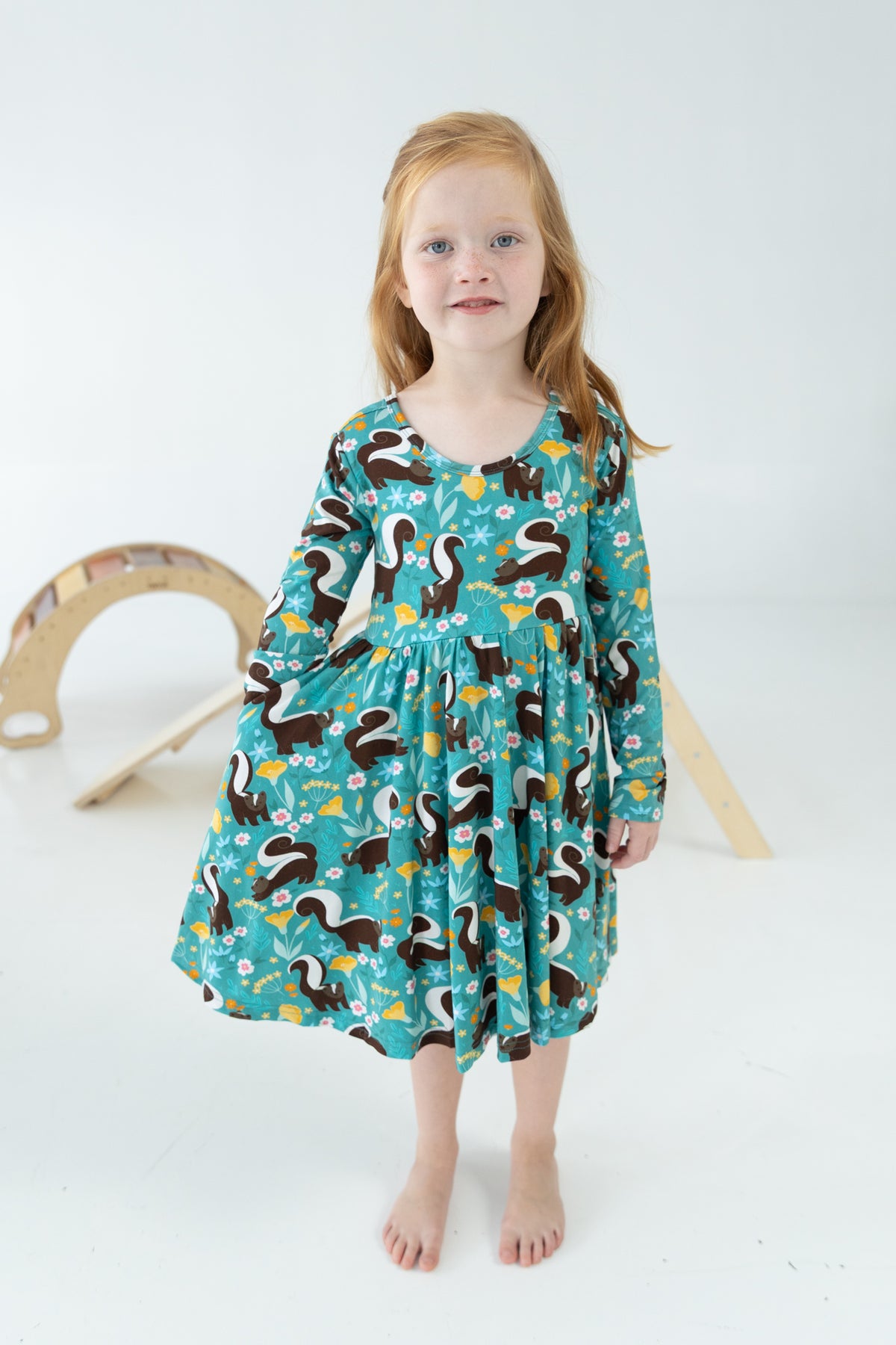 Long Sleeve Dress - Stinky Skunk - Tencel Modal