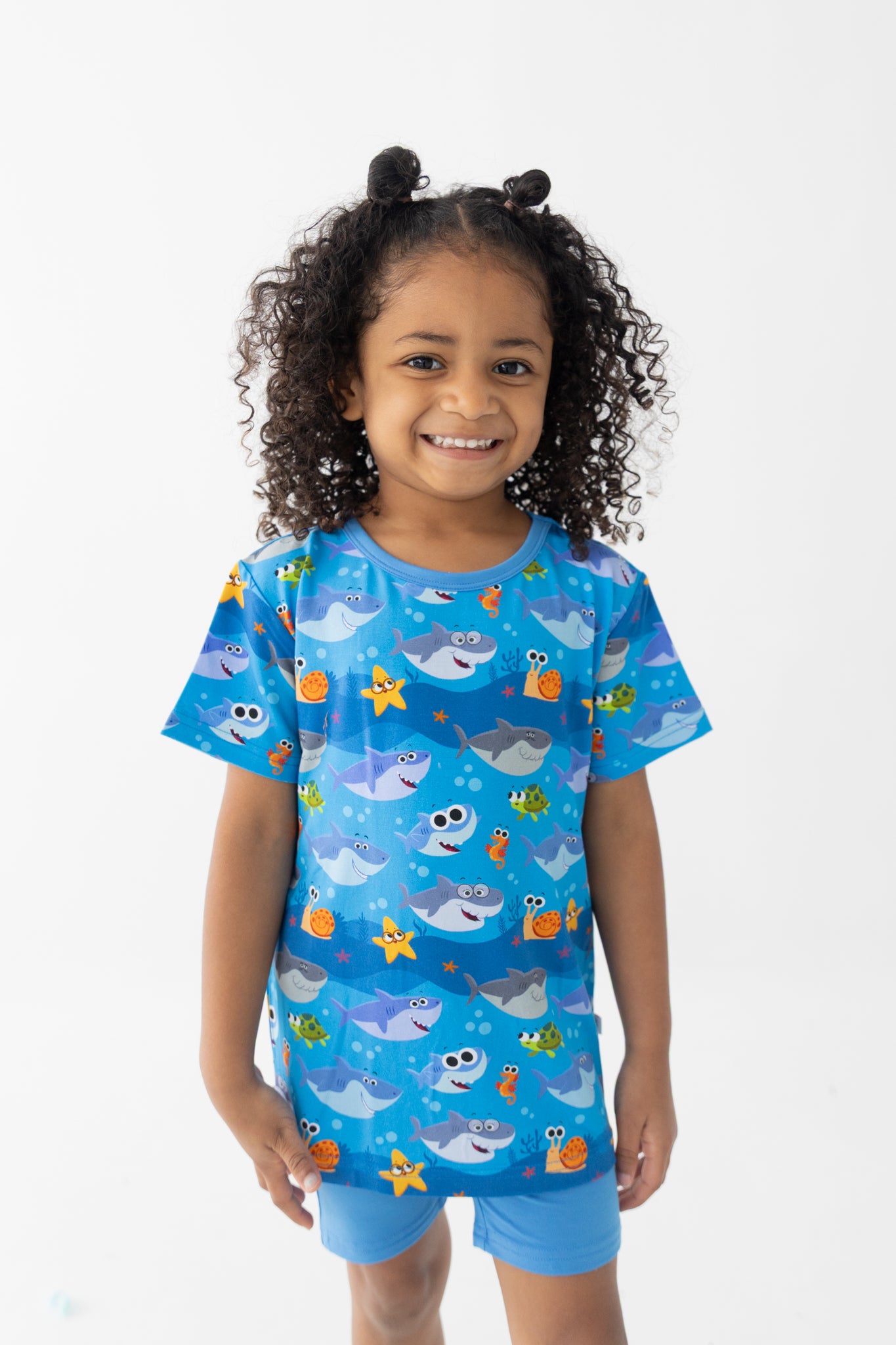T-shirt and Biker Short Set  - Super Simple™  Baby Shark - Tencel™ Modal