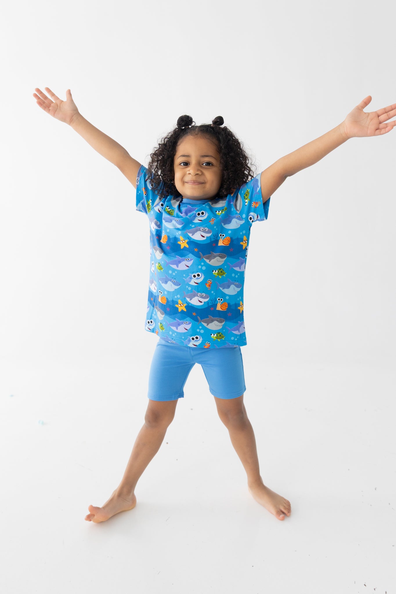 T-shirt and Biker Short Set  - Super Simple™  Baby Shark - Tencel™ Modal