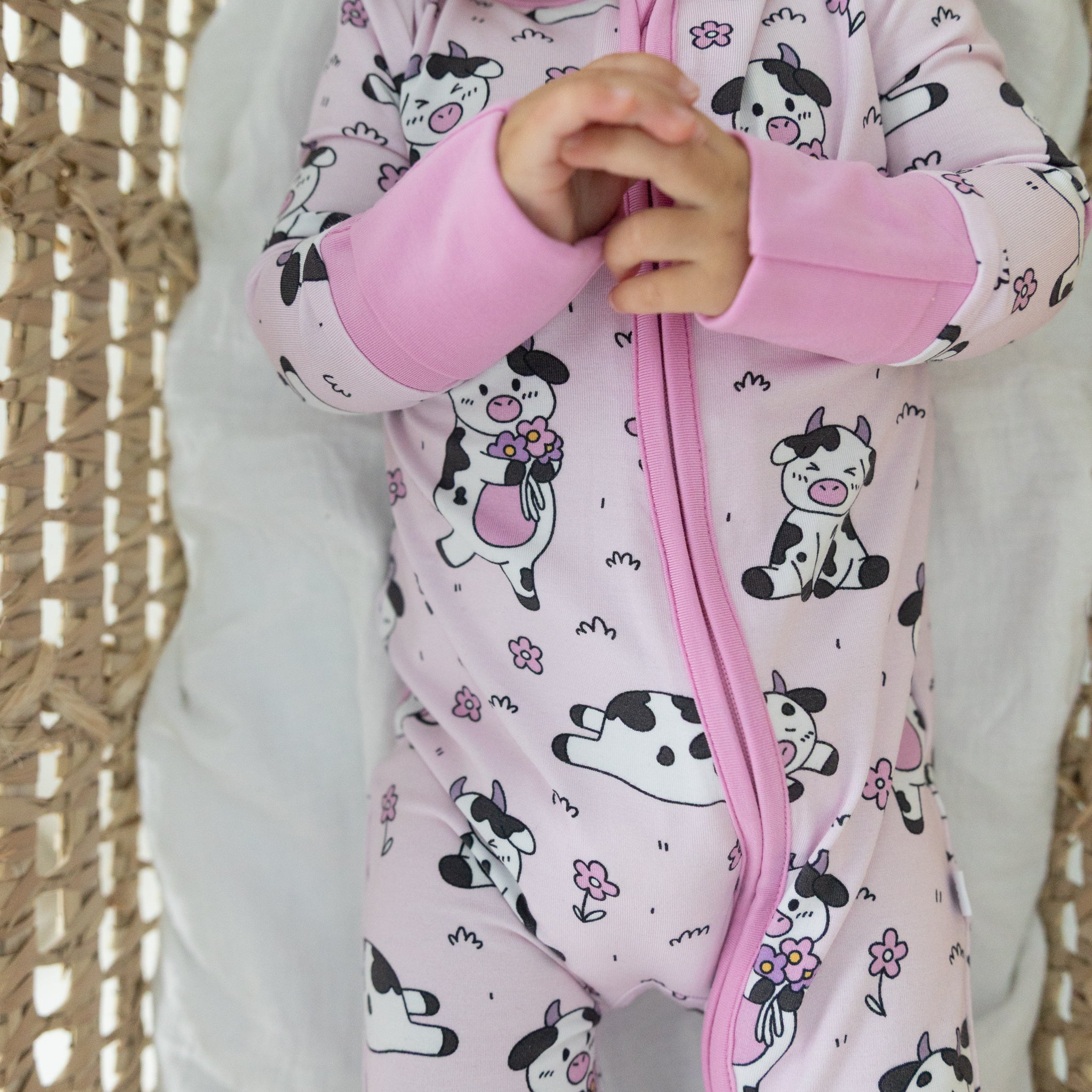 Flexi-Fit Zip PJ - Pink Pasture - Tencel Modal