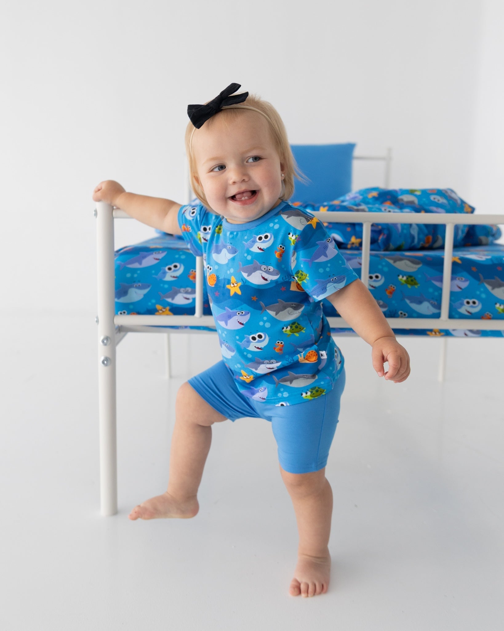 T-shirt and Biker Short Set  - Super Simple™  Baby Shark - Tencel™ Modal