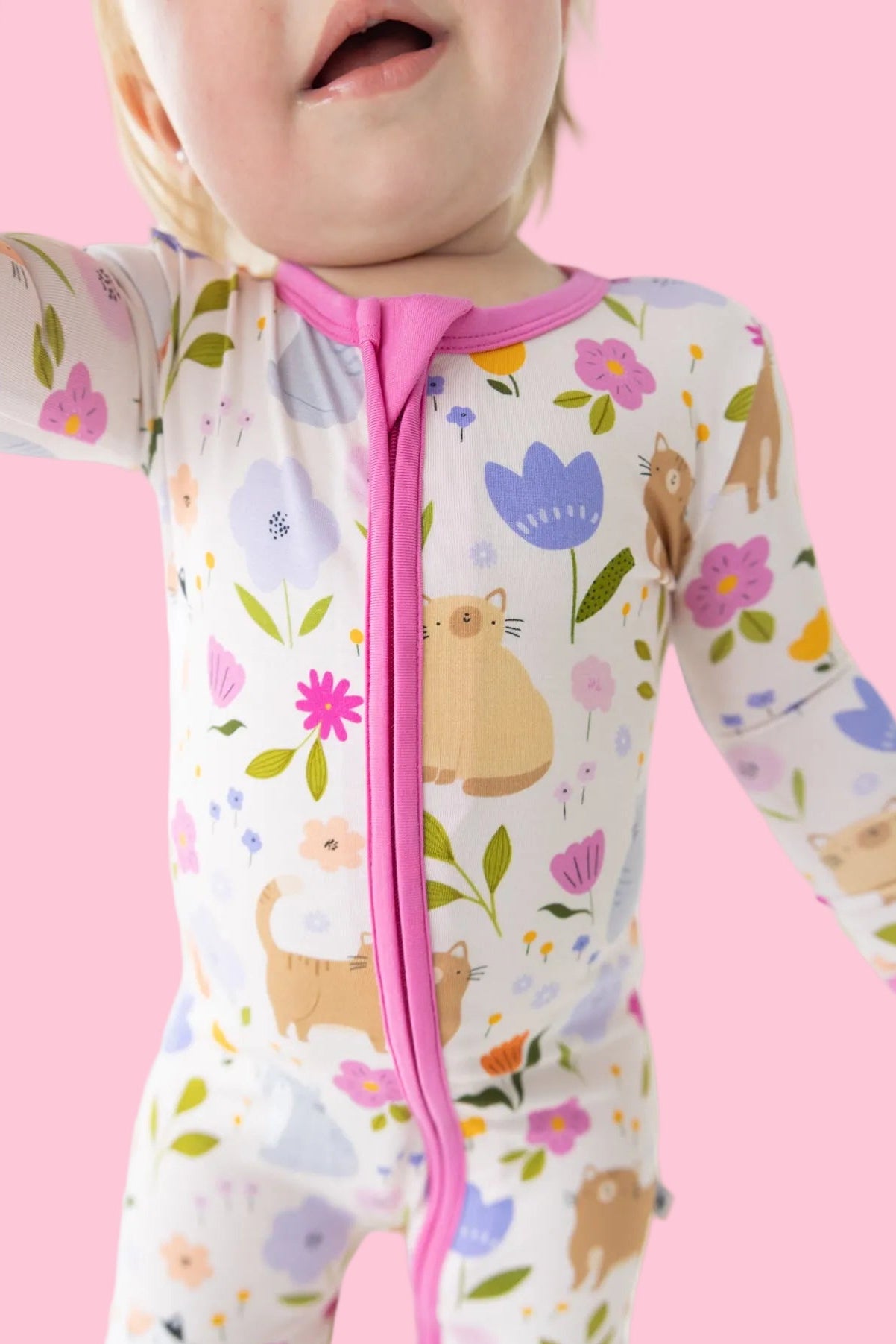 Flexi-Fit Zip PJ - Pretty Kitty - Tencel Modal