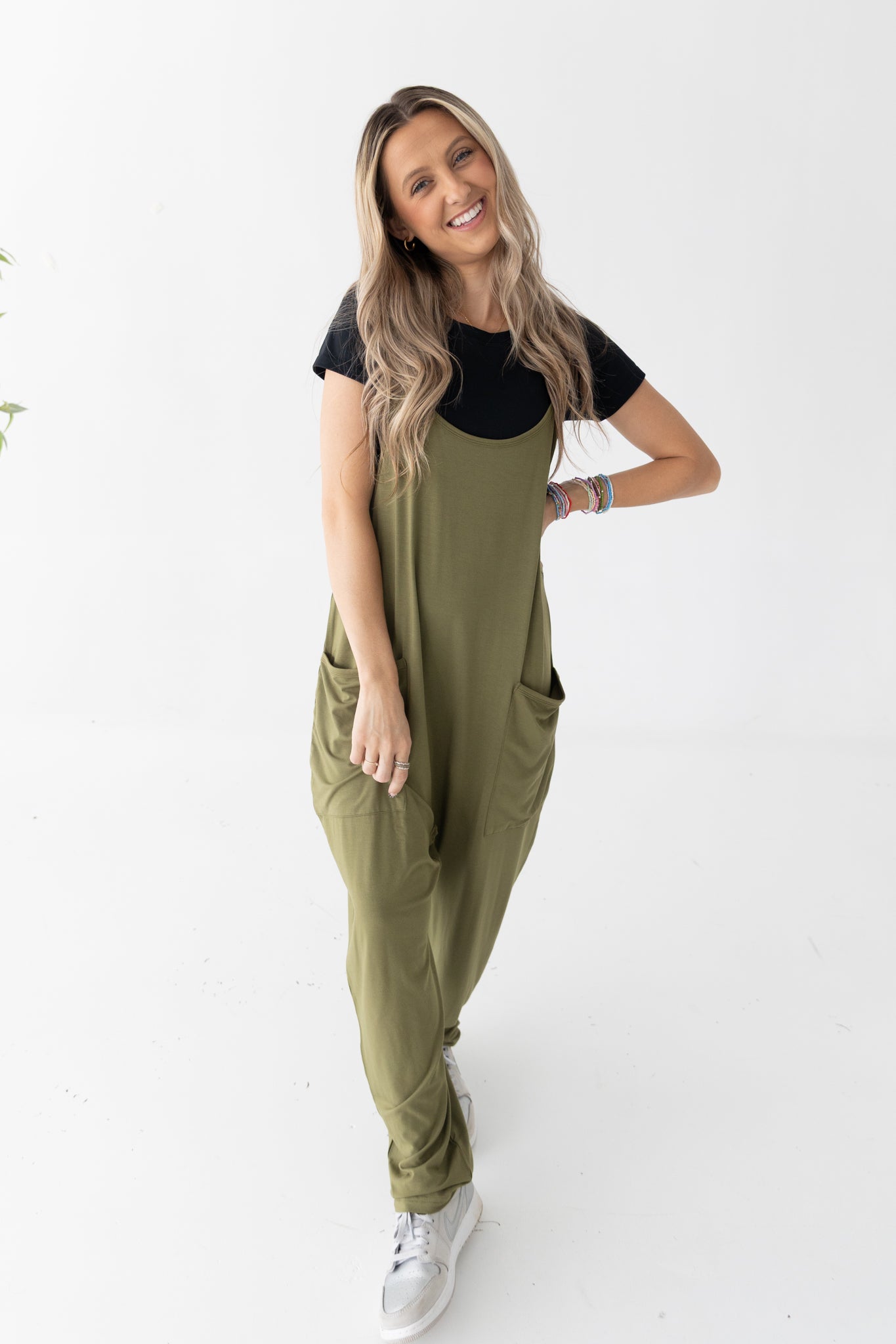 Adult Overalls - Olive - Ploom Collective - Tencel Modal