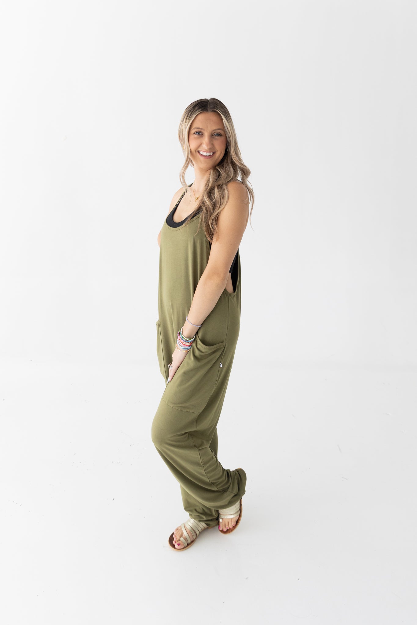 Adult Overalls - Olive - Ploom Collective - Tencel Modal