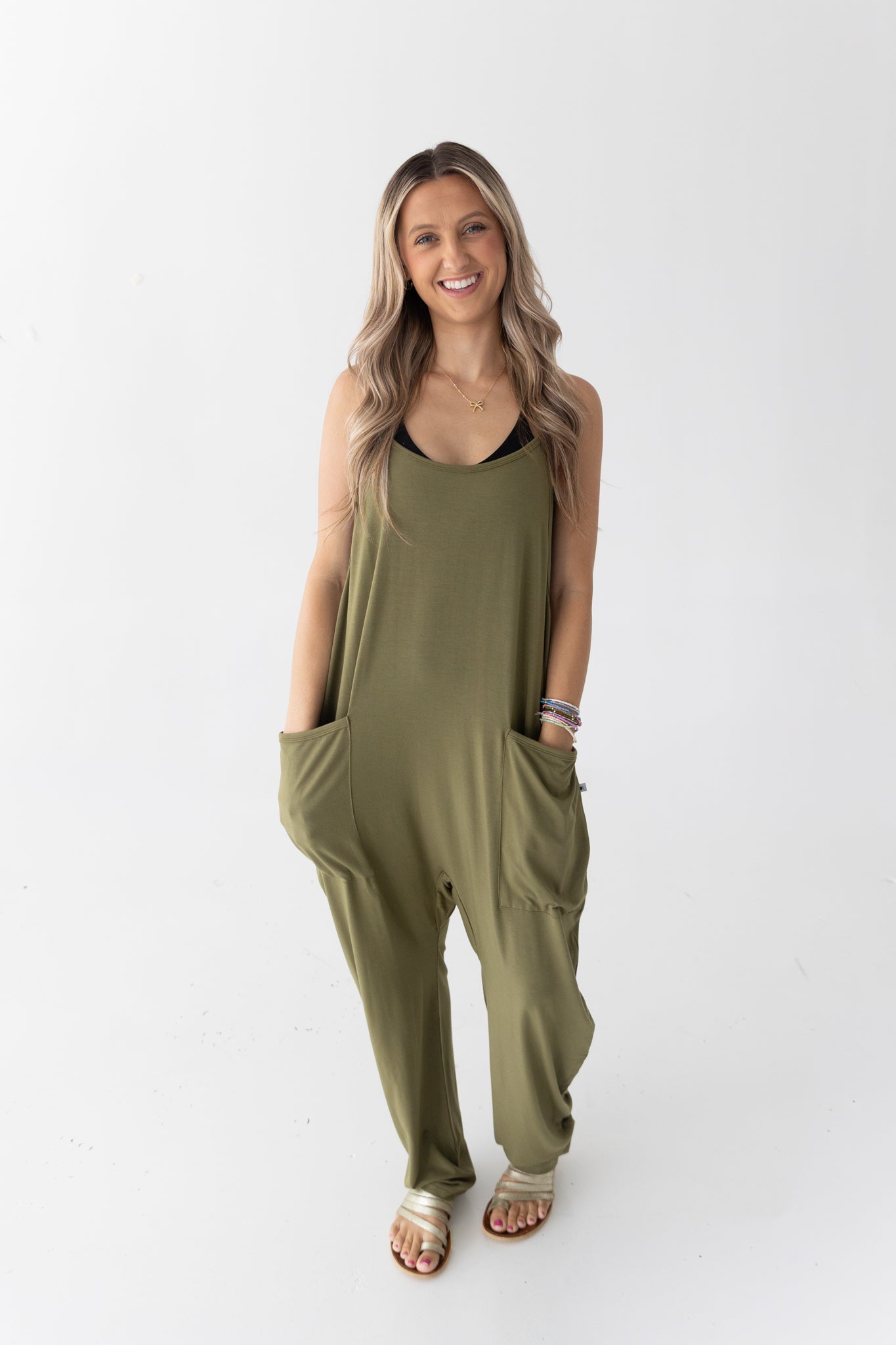 Adult Overalls - Olive - Ploom Collective - Tencel Modal