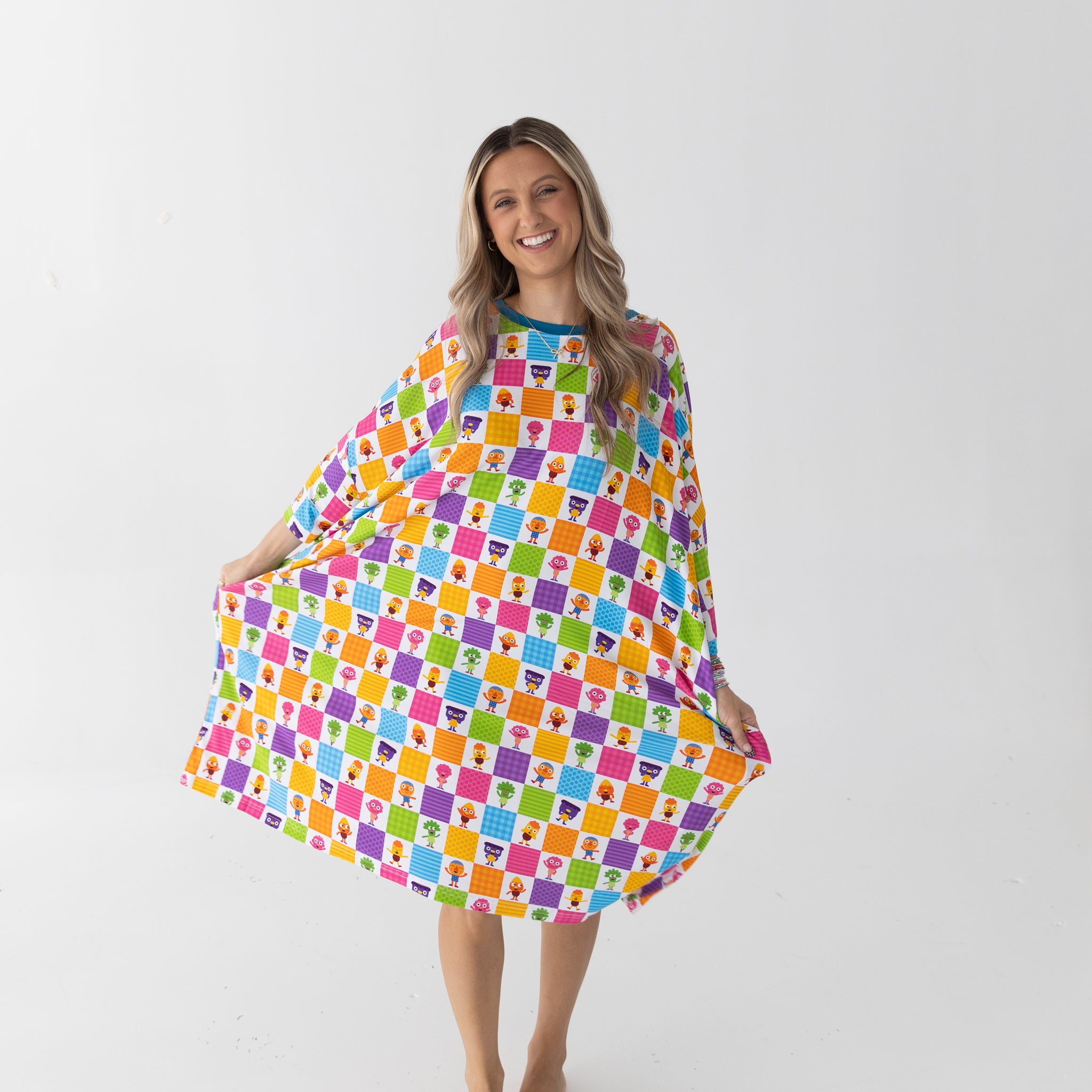 Adult Mega Sleep Tee - Super Simple™ Noodle & Pals - If You're Happy - Tencel Modal